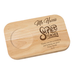 Personalised Gift For Teacher Wooden Drink Serving Board Super Teacher Quote