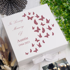 ukgiftstoreonline Personalised Auntie In Loving Memory Butterflies Keepsake Memory Box
