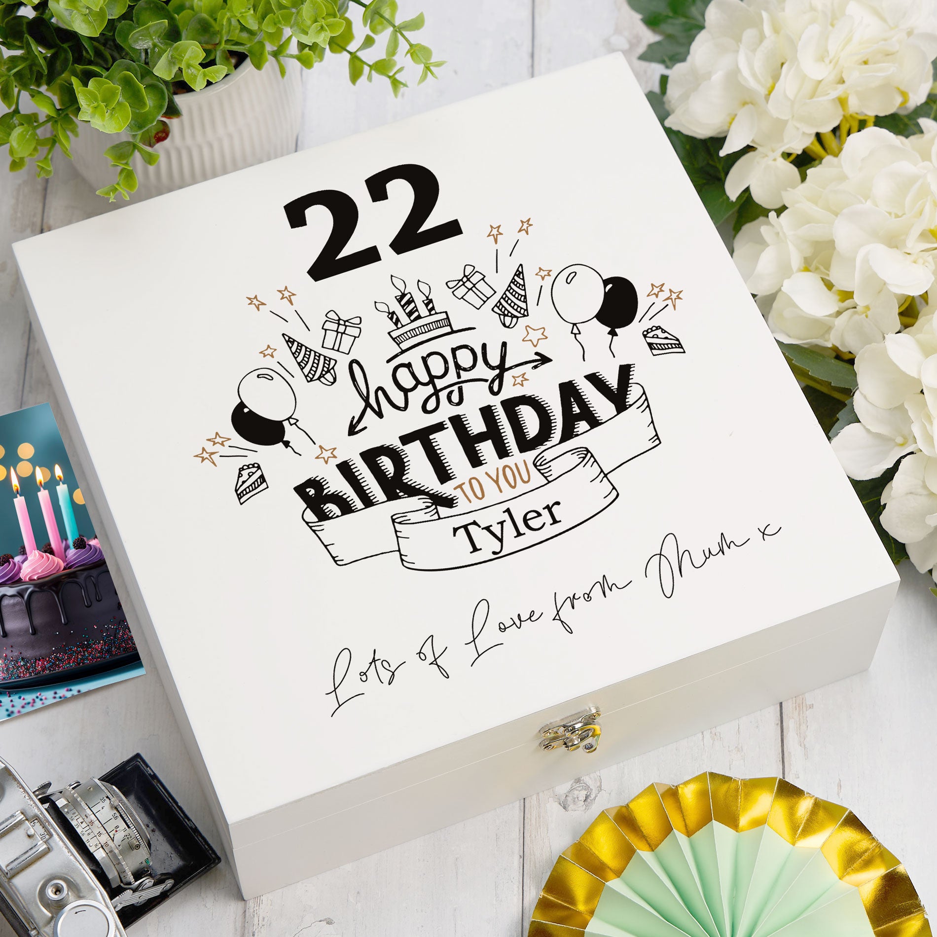 ukgiftstoreonline Personalised Any Age Happy Birthday Gift Keepsake Memory Box 18th, 21st, 30th, 40th, 50th