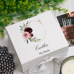 ukgiftstoreonline Personalised Gold Letter Monogram Keepsake Memory Box