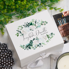 ukgiftstoreonline Personalised Any Title Flowers Keepsake Memory Box Gift