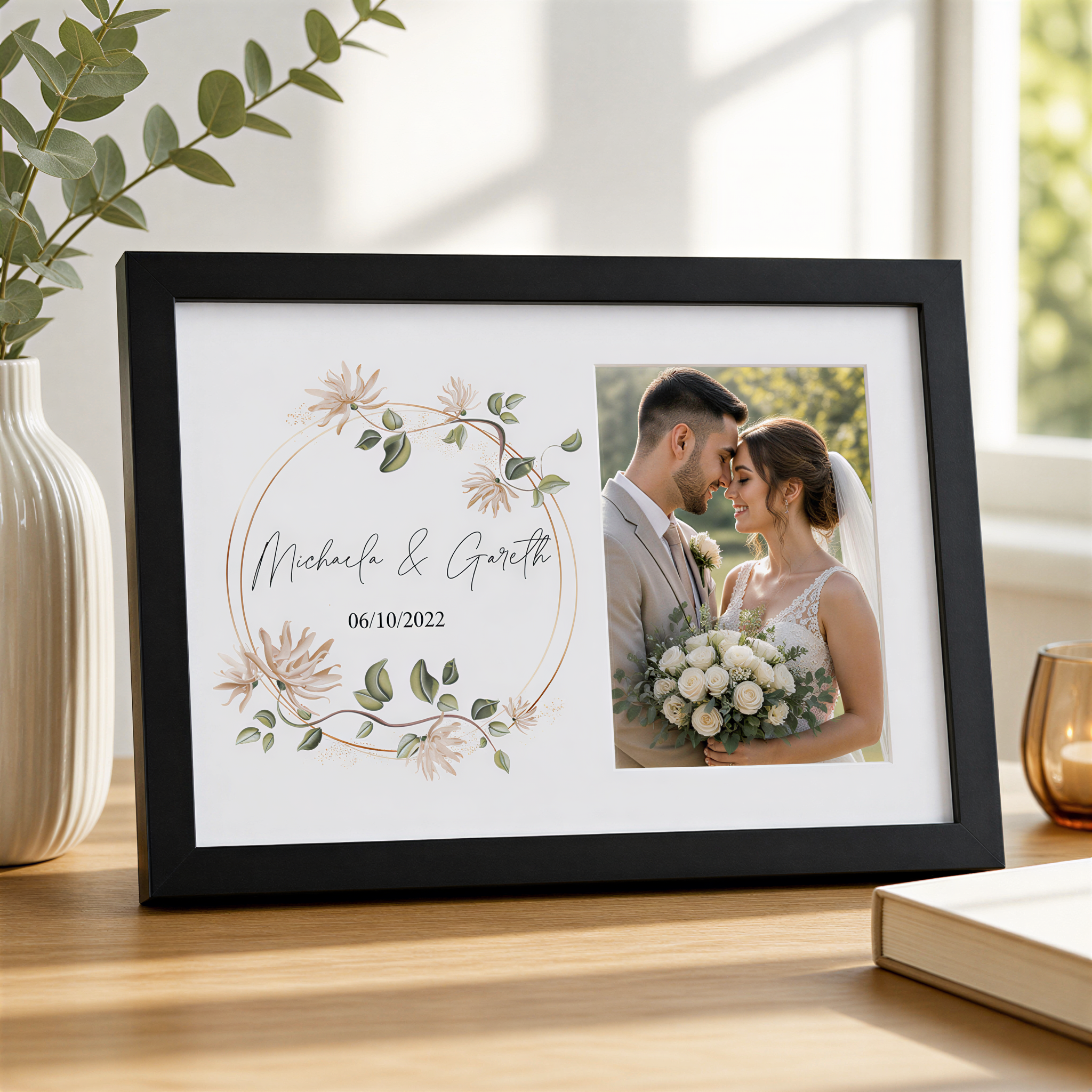 Personalised Wedding Day Photo Frame Gift Any Name and Date Photo Keepsake wedding photo frame ukgiftstoreonline