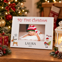 Personalised My First Christmas Festive Photo Frame Landscape Photo Frame ukgiftstoreonline