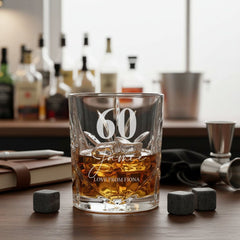 Engraved Personalised 60th Birthday Crystal Cut Whiskey Glass Gift Personalised Whiskey Glass ukgiftstoreonline