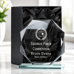 Large Jade Glass Personalised 15cm Poker Or Cards Trophy Award Engraved Jade Glass ukgiftstoreonline