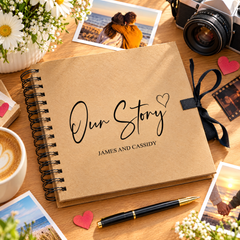Personalised Our Story Love Brown Scrapbook Photo Album Scrapbook ukgiftstoreonline