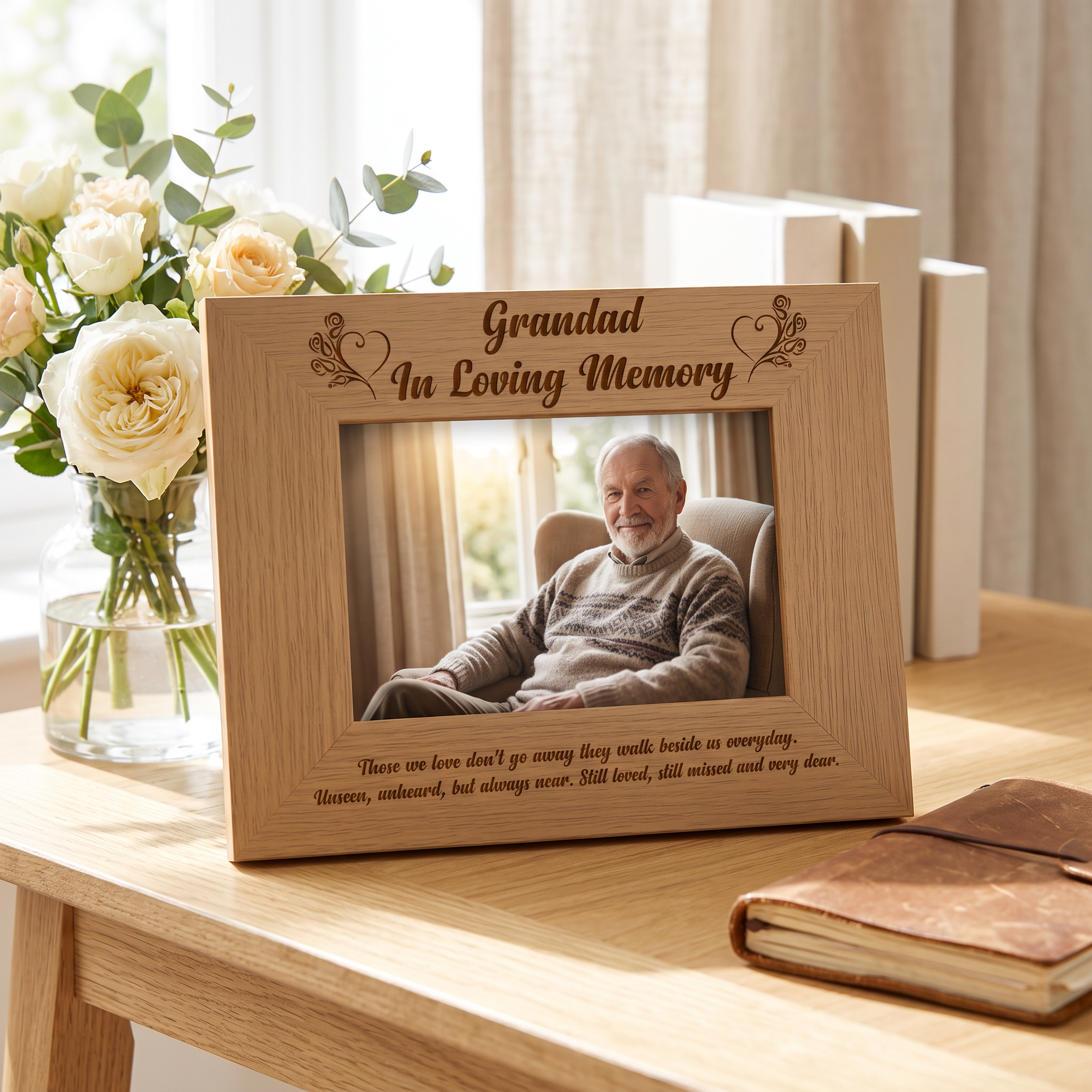 Grandad Memorial Photo Frame | Remembrance Wooden Keepsake Gift grandad photo frame ukgiftstoreonline