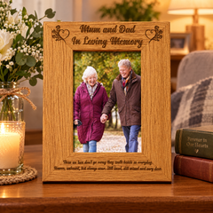 Mum and Dad In Loving Memory Remembrance Portrait Wooden Photo Frame Gift Loving Memory Remembrance ukgiftstoreonline