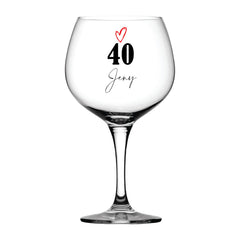Personalised 40th Birthday Gin Glass Any Name Gifts for Her Girl Women