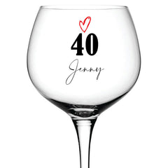 Personalised 40th Birthday Gin Glass Any Name Gifts for Her Girl Women