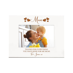 Personalised Engraved Mum White Wood Photo Frame Mothers Day