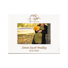 Personalised Baby Born Sleeping White Wooden Photo Frame