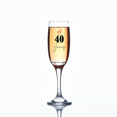 Personalised 40th Birthday Champagne Prosecco Glass Gift  For Her