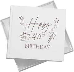 40th Birthday White Photo Album Gift For Her Or Him With Present Design Pack of 5 Wholesale Trade