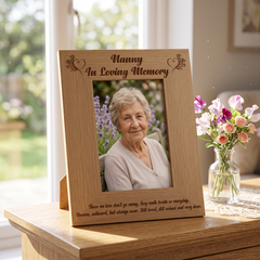 ukgiftstoreonline Nanny In Loving Memory Remembrance Portrait Wooden Photo Frame Gift Loving Memory Remembrance ukgiftstoreonline