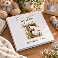 Large Personalised Book Bound Photo Album Woodland Alphabet Design Memory Book photo album ukgiftstoreonline