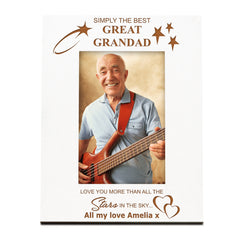 Simply The Best Great Grandad Personalised White Photo Frame Gift