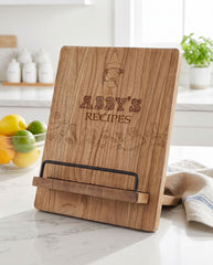 Personalised Recipe Book Stand - Adjustable Wooden Cookbook Holder & Tablet Stand recipe book holder ukgiftstoreonline