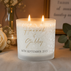 Personalised Large Double Wick Engagement Or Wedding Candle Gift personalised Candle Lights ukgiftstoreonline