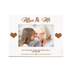 White Engraved Mum and Me Photo Frame Gift