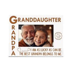 Grandpa and Granddaughter White Wooden Photo Frame Gift Family Photo frame ukgiftstoreonline