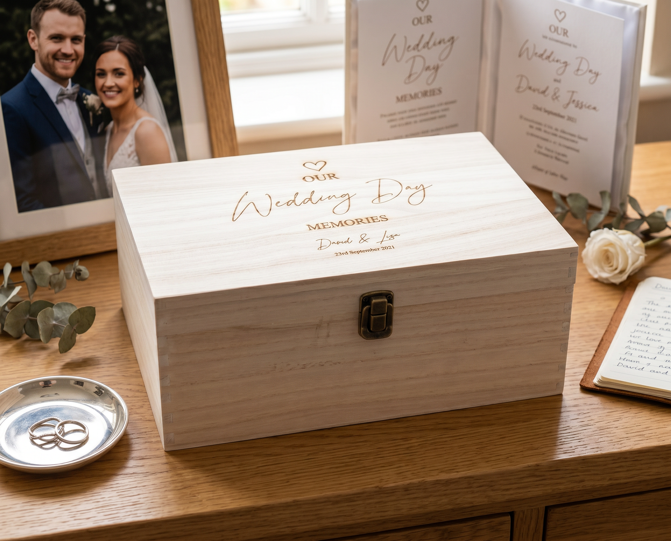 Personalised Wooden Keepsake Box – Large Engraved Wedding Memory Storage Chest Keepsake Memory Box Wedding Keepsakes