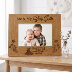 Engraved Photo Frame - Wooden Brother Sister Gift With Solid Wood Finish Sister Photo Frame ukgiftstoreonline