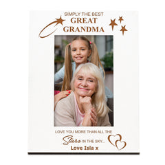 Simply The Best Great Grandma Personalised White Photo Frame Gift