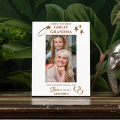 Simply The Best Great Grandma Personalised White Photo Frame Gift Photo Frame ukgiftstoreonline