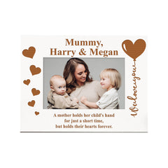 We Love You Mummy Personalised White Photo Frame Gift Engraved