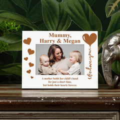 We Love You Mummy Personalised White Photo Frame Gift Engraved