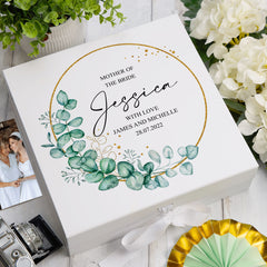 Personalised Mother Of The Bride Wedding Keepsake Box Gift With Wreath