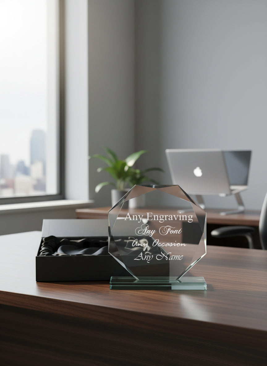 Large Jade Glass Personalised 15cm Trophy Any Engraving or Occasion