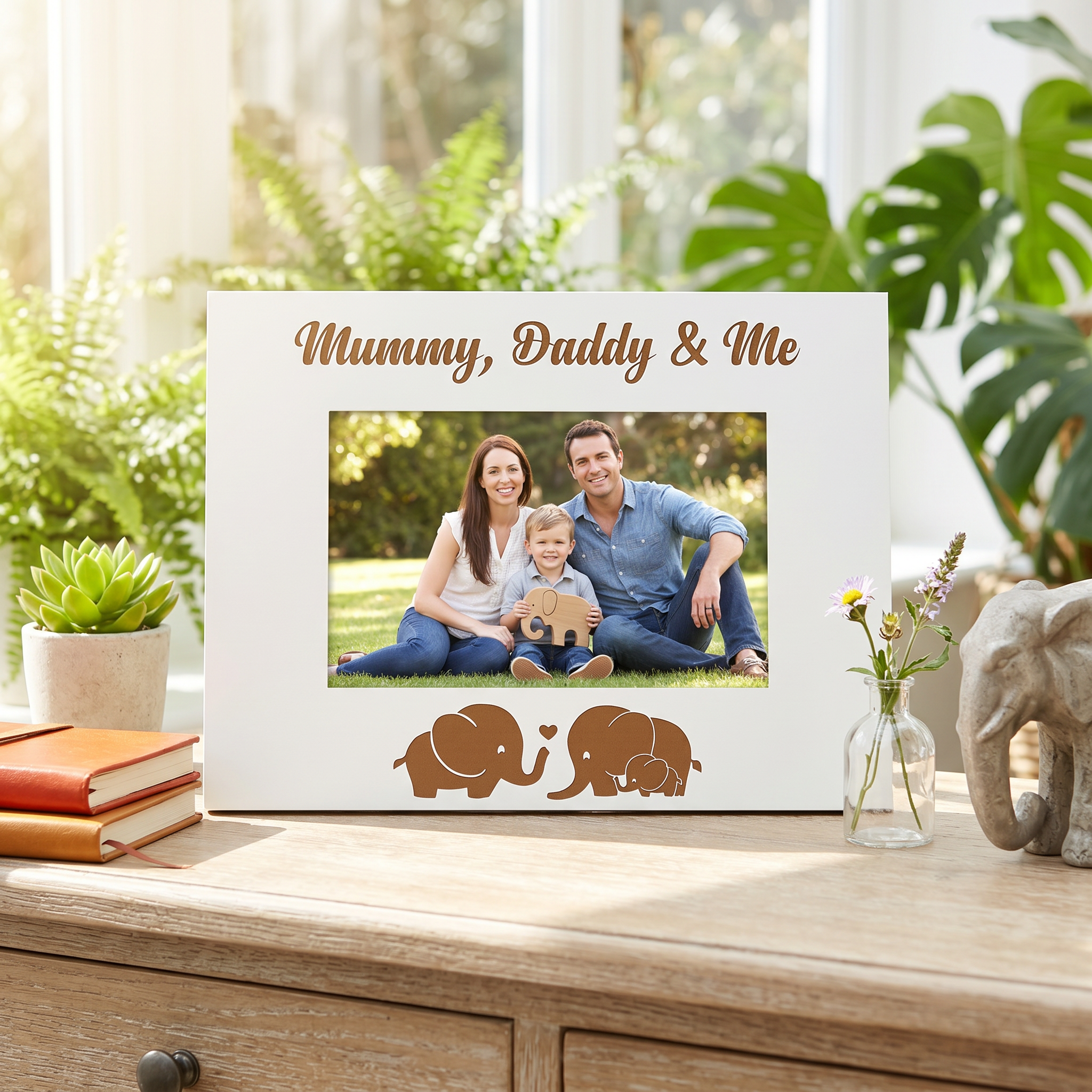 White Engraved Mummy Daddy and Me Family Photo Frame Gift Photo Frame ukgiftstoreonline