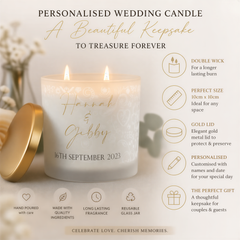 Personalised Large Double Wick Engagement Or Wedding Candle Gift personalised Candle Lights ukgiftstoreonline