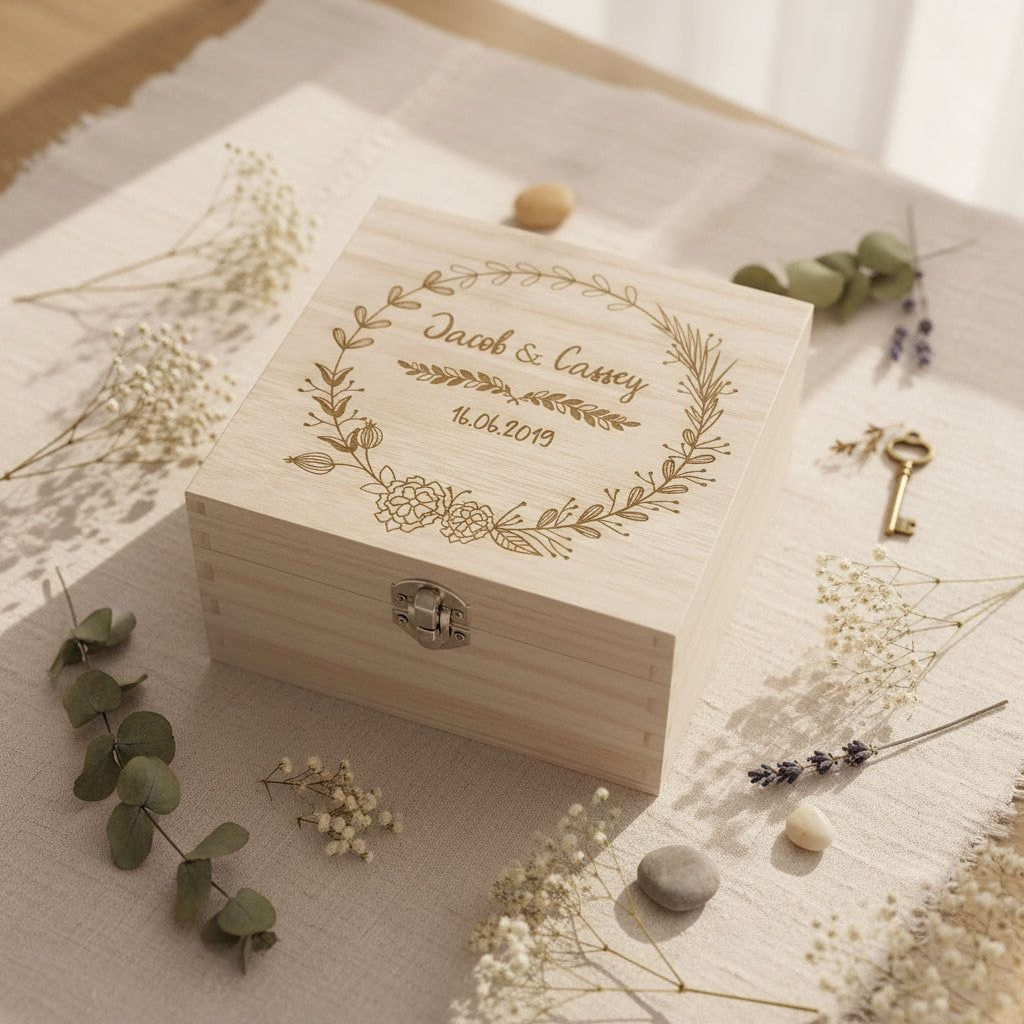 ukgiftstoreonline Personalised Wooden Keepsake Box Wedding Memory Engraved Gifts Any Name Keepsake Memory Box ukgiftstoreonline