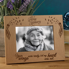 Remembrance Photo Frame – Wooden Memorial Picture Frame With Engraved Tribute Photo Frame ukgiftstoreonline