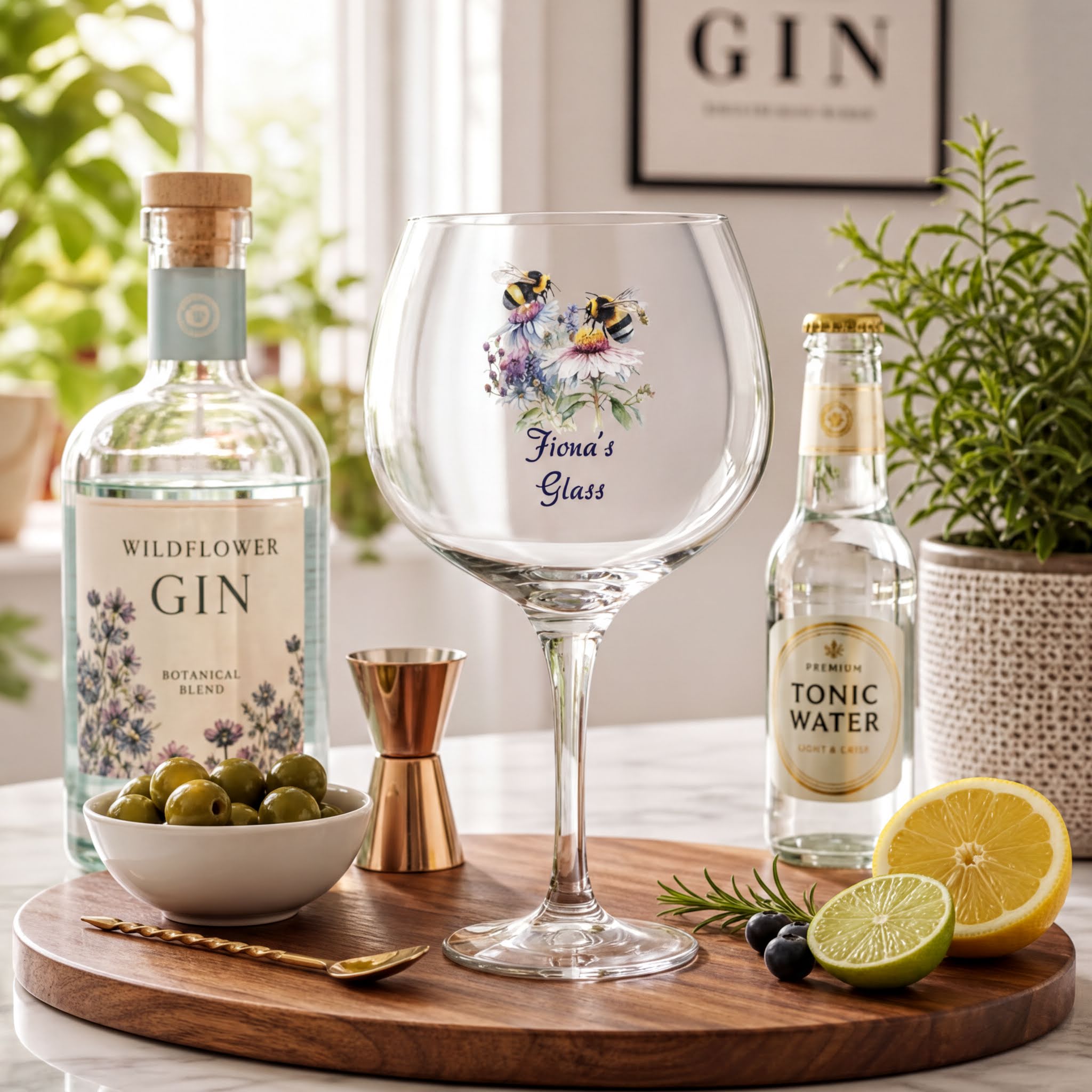 Personalised Bumble Bee Cocktail Gin Glass Gift For Her Personalised Gin Glasses ukgiftstoreonline