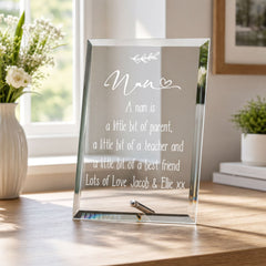 Personalised Nan Keepsake Gift Glass Plaque With Sentiment Personalised Plaque Sign ukgiftstoreonline