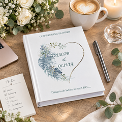 Personalised Wedding Planner Organiser Book Engagement Gift With Blue Palms Wedding Planner ukgiftstoreonline