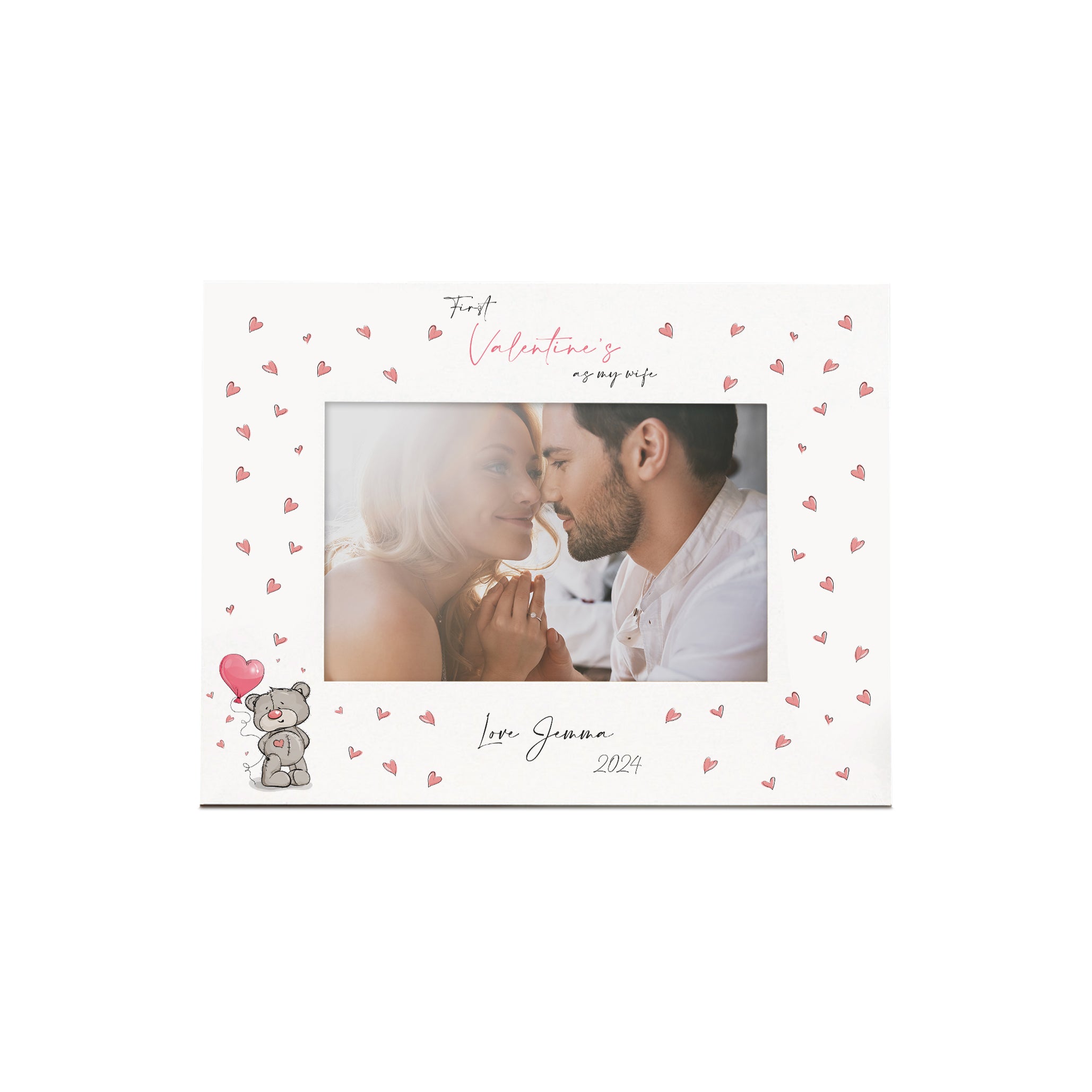 Personalised First Valentines as my wife Photo Picture Frame Gift