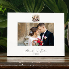 Personalised Wedding Day Photo Picture Frame With Champagne Flutes