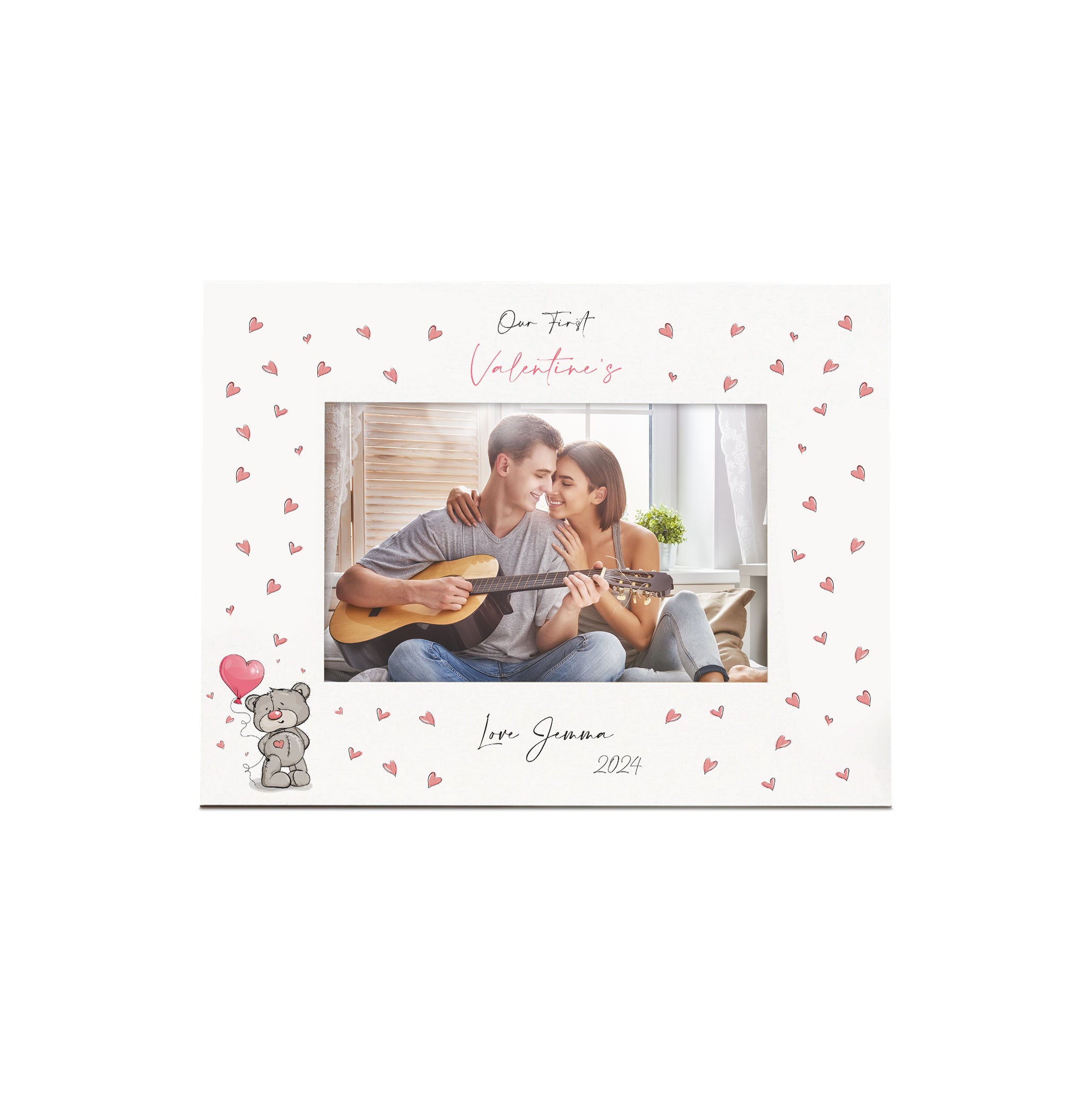 Personalised Our First Valentines Day Love Photo Picture Frame