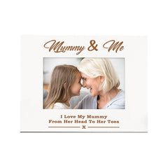 White Engraved Mummy and Me Photo Frame Gift