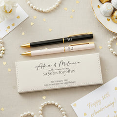 50th Anniversary Pen Set Personalised and Gift Boxed Anniversary Gifts ukgiftstoreonline