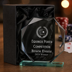 Large Jade Glass Personalised 15cm Poker Or Cards Trophy Award Engraved Jade Glass ukgiftstoreonline