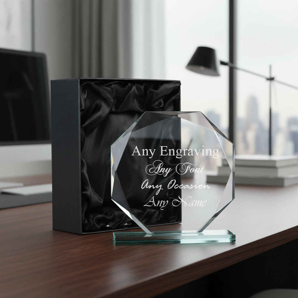 Large Jade Glass Personalised 15cm Trophy Any Engraving or Occasion