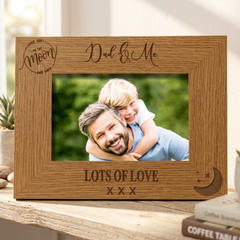 Personalised Dad and Me Oak Wood Finish Photo Frame Gift Photo Frame ukgiftstoreonline