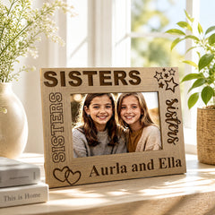 Personalised Photo Frame | Sisters Sentiment Wooden Gift, Keepsake Sister Photo Frame ukgiftstoreonline
