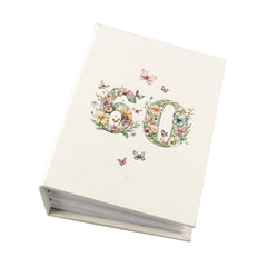 60th Birthday Photo Album Gift For Her 100 Photos 6"x4" Butterflies and Flowers Personalised Photo Album ukgiftstoreonline